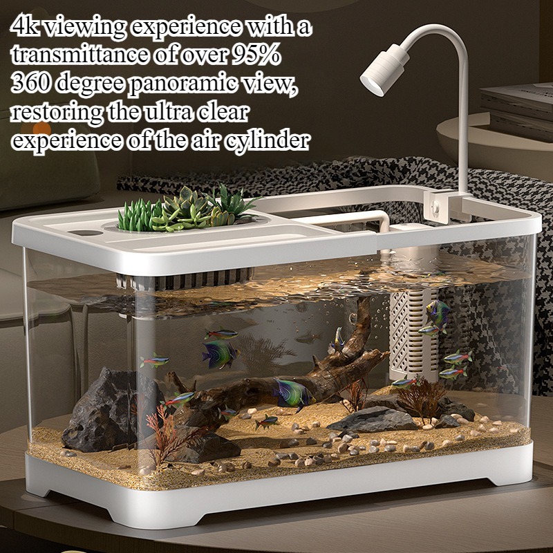 Aquarium Fish In Bowl - Fischbecken Haushalt-Aquarium Wohnzimmer-Tischaquarium Ökologisches Zirkulationsbecken mit