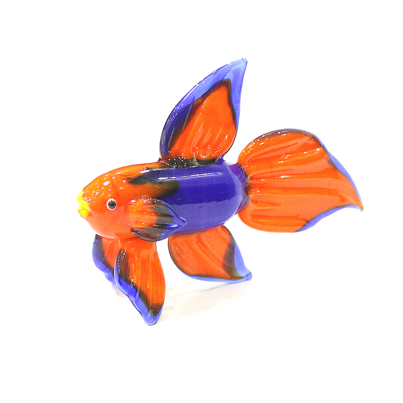 Fish Toy In Aquarium - Orange Murano Glas tropische Fisch Figur
