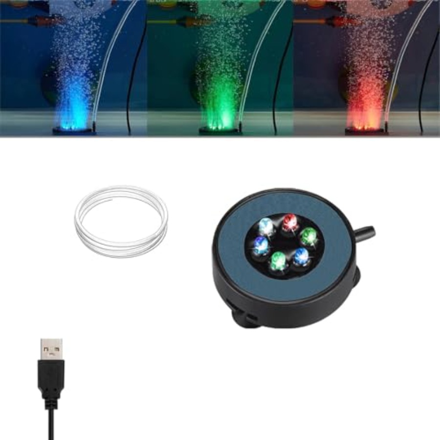 Fish Toy In Aquarium - Aquarium USB LED-Licht 2-Zoll-Luftstein-Timer mit 3